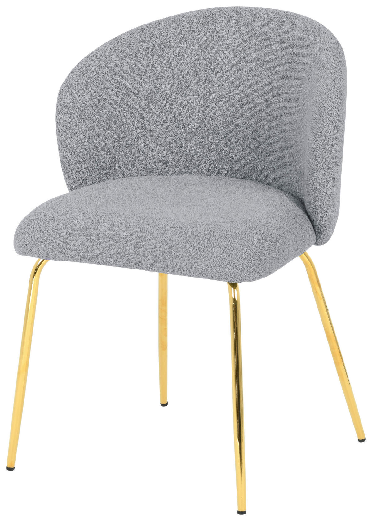 STUHL  in Eisen Bouclé  - Goldfarben/Grau, Design, Textil/Metall (57/79/59cm) - Xora