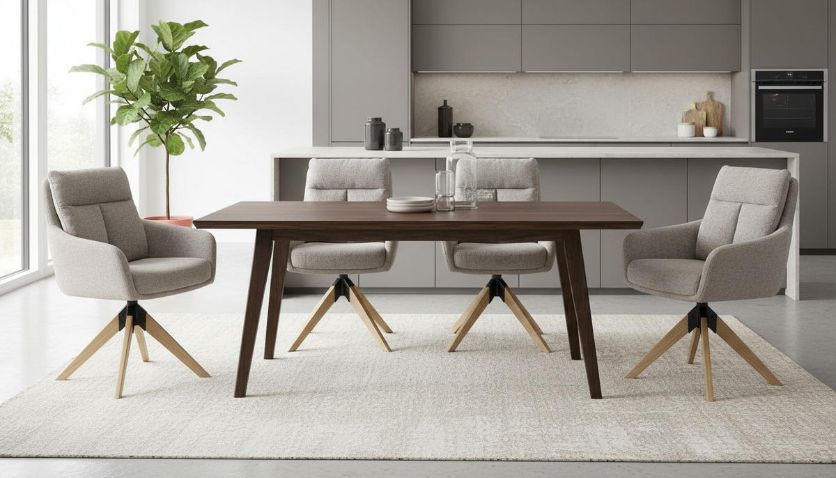 ARMLEHNSTUHL  Sitzfläche 360° drehbar Webstoff  Taupe  - Taupe/Naturfarben, Konventionell, Holz/Textil (59/92/63cm) - Livetastic