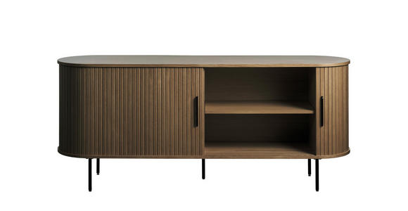 SIDEBOARD 180/76/45 cm  - Eiche dunkel/Schwarz, Trend, Holz/Holzwerkstoff (180/76/45cm) - Xora