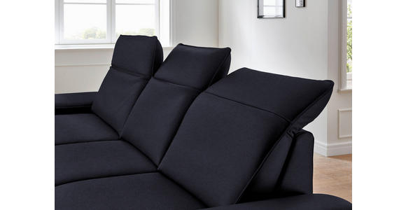 ECKSOFA in Echtleder Schwarz  - Schwarz, Design, Leder/Metall (193/328cm) - Dieter Knoll