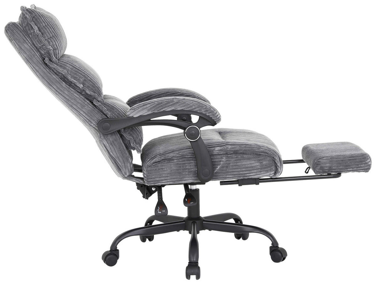 DREHSTUHL Cord Grau  - Schwarz/Grau, MODERN, Holz/Kunststoff (65/116/124/65cm) - MID.YOU