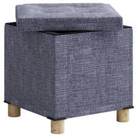 SITZBOX in Textil Hellgrau  - Hellgrau/Braun, Modern, Holzwerkstoff/Textil (38/40/38cm) - MID.YOU