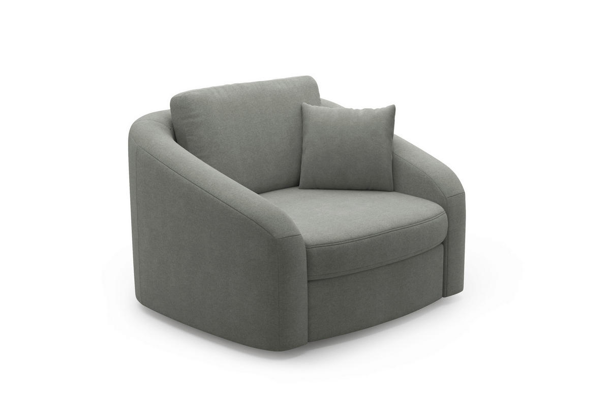 SESSEL in Mikrofaser Schlammfarben  - Schlammfarben/Schwarz, MODERN, Kunststoff/Textil (116/88/104cm) - Sit & More