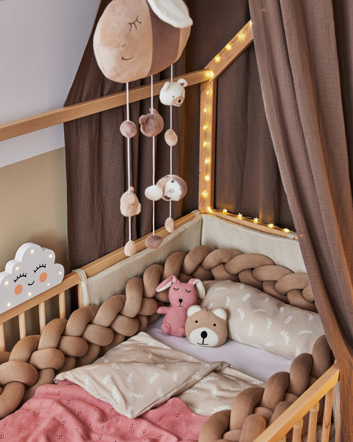 GITTERBETT EMMA 144/75/161 cm  - Buchefarben, Trend, Holz (144/75/161cm) - My Baby Lou