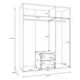 DREHTÜRENSCHRANK 169/214/60 cm,  in Weiß, Weiß Hochglanz, 3-türig  - Weiß Hochglanz/Weiß, Trend, Holzwerkstoff (169/214/60cm) - Carryhome