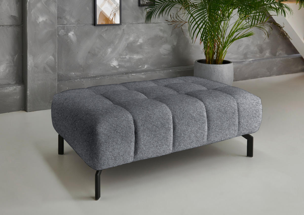 ECKSOFA in Chenille Grau  323/222 cm  - Schwarz/Grau, Design, Textil/Metall (323/222cm) - Beldomo Style