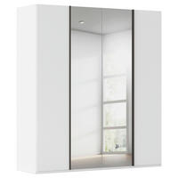 DREHTÜRENSCHRANK 201/223/61 cm,  in Weiß, 4-türig  - Graphitfarben/Weiß, Basics, Glas/Holzwerkstoff (201/223/61cm) - Novel