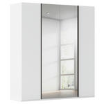 DREHTÜRENSCHRANK 201/223/61 cm,  in Weiß, 4-türig  - Graphitfarben/Weiß, Basics, Glas/Holzwerkstoff (201/223/61cm) - Novel