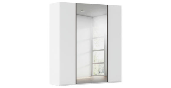 DREHTÜRENSCHRANK 201/235/61 cm,  in Weiß, 4-türig  - Graphitfarben/Weiß, Basics, Glas/Holzwerkstoff (201/235/61cm) - Novel