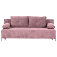 SCHLAFSOFA  mit Liegefunktion, Rücken echt Flachgewebe Altrosa  - Buchefarben/Altrosa, KONVENTIONELL, Holz/Textil (204/75/100cm) - Carryhome