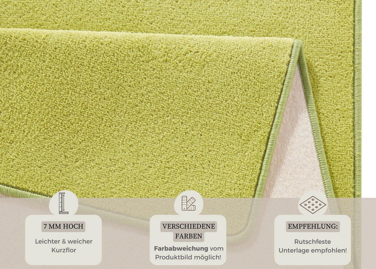 FLACHWEBETEPPICH 100/150 cm Fancy Hellgrün  - Hellgrün, Basics, Kunststoff (100/150cm) - Hanse Home