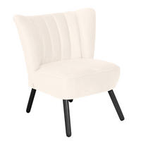 SESSEL in Samt, Velours Creme  - Creme/Schwarz, Design, Holz/Textil (70/80/66cm) - Max Winzer