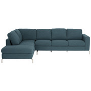 WOHNLANDSCHAFT in Textil Blau - Blau/Edelstahlfarben, Design, Textil/Metall (208/292cm) - Natuzzi Editions