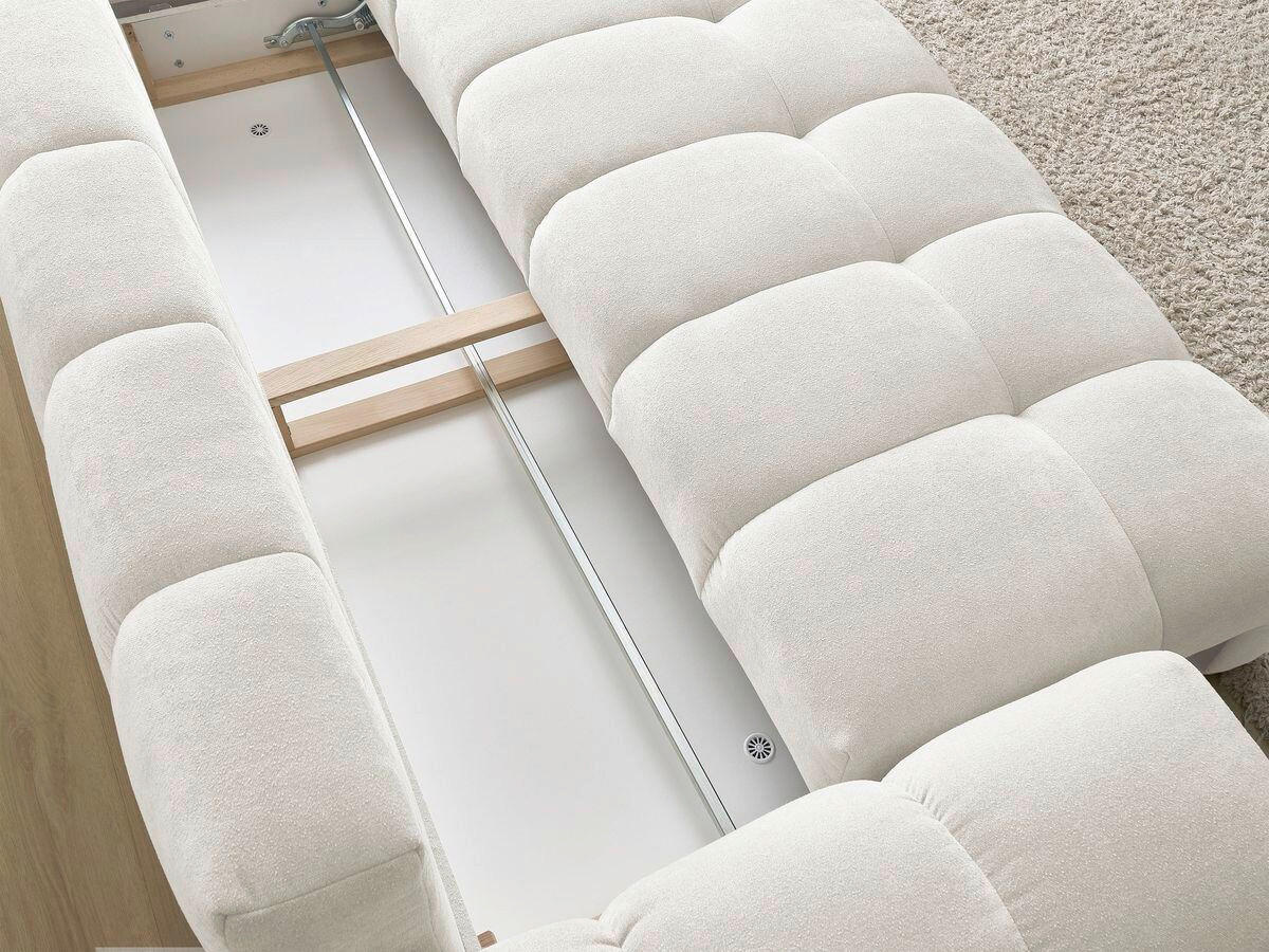 SCHLAFSOFA EVEREST  mit Rücken echt, Armteil links, Armteil rechts Struktur Weiß  - Schwarz/Weiß, MODERN, Kunststoff/Textil (278/115/90cm)