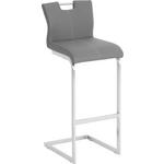 BARHOCKER in Metall, Textil Grau, Edelstahlfarben  - Edelstahlfarben/Weiß, Design, Textil/Metall (40/104/45cm) - Dieter Knoll