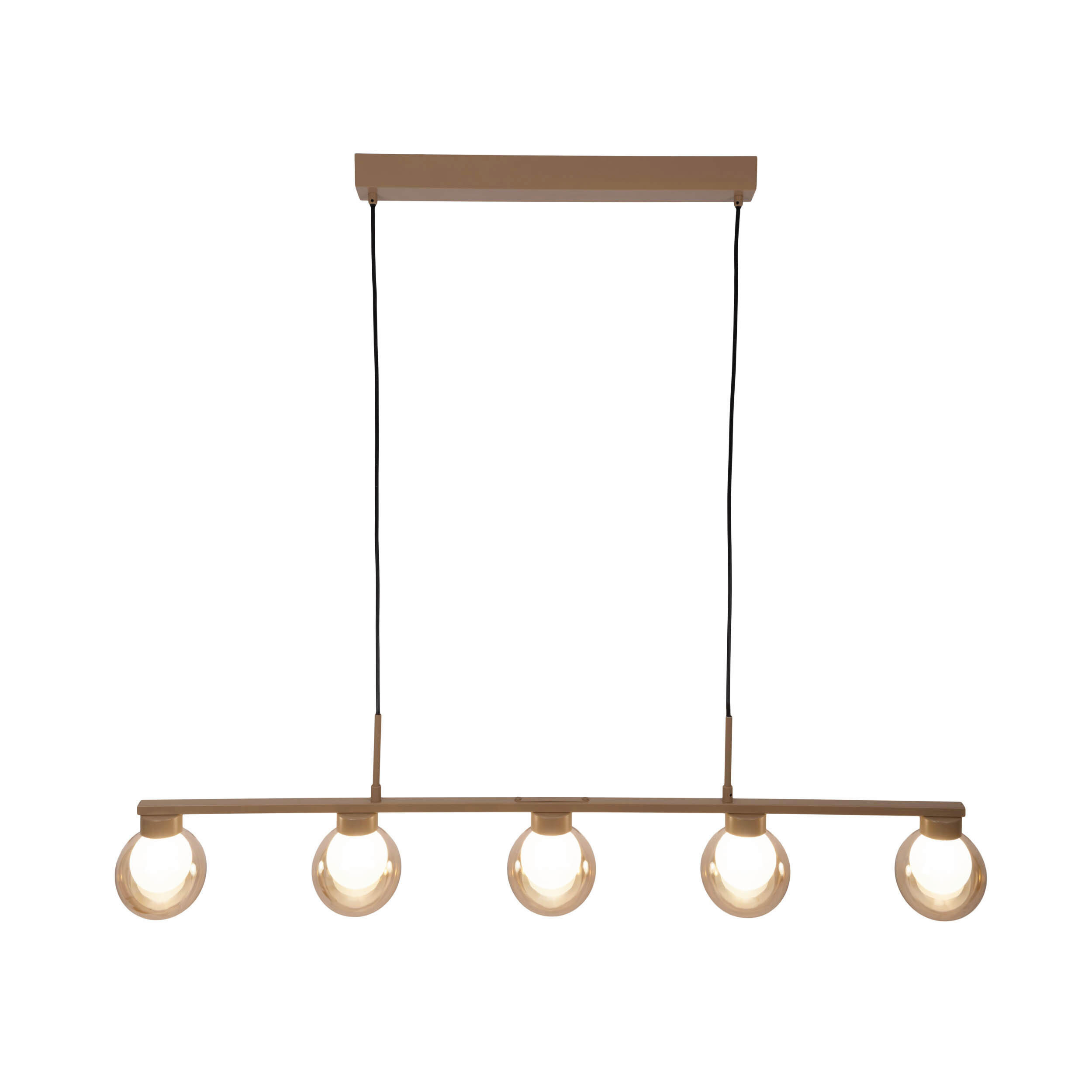 HÄNGELEUCHTE 5er Pendelleuchte DONIKA 116/12/150 cm   - Braun, KONVENTIONELL, Glas/Metall (116/12/150cm) - Näve