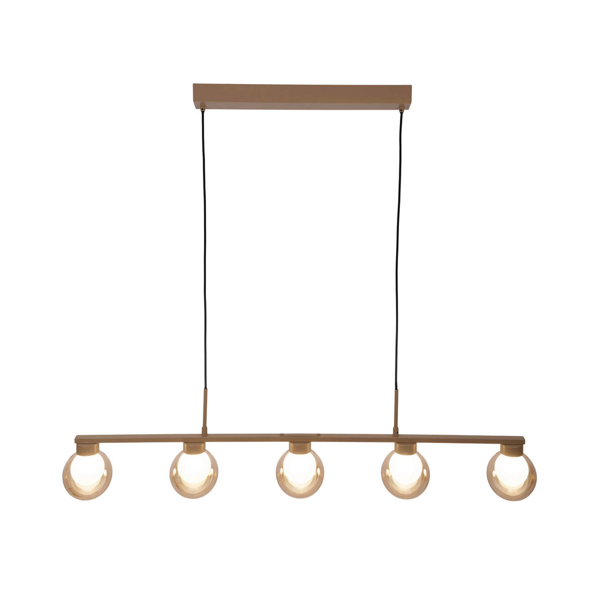 HÄNGELEUCHTE 5er Pendelleuchte DONIKA 116/12/150 cm   - Braun, KONVENTIONELL, Glas/Metall (116/12/150cm) - Näve