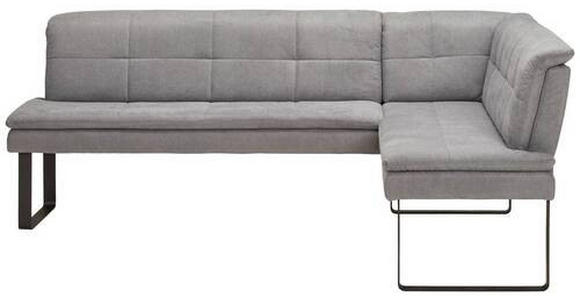 ECKBANK 233/174 cm Flachgewebe Grau Metall - Schwarz/Grau, Design, Textil/Metall (233/174cm) - Novel