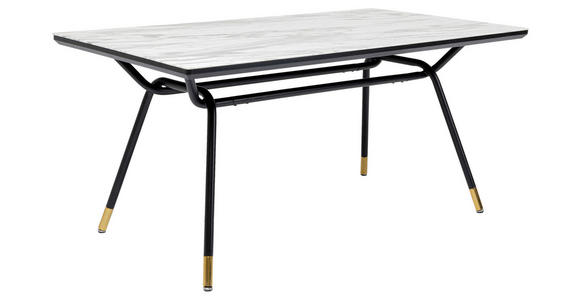 ESSTISCH in Metall, Glas, Holzwerkstoff 160/90/75 cm  - Messingfarben/Schwarz, LIFESTYLE, Glas/Holzwerkstoff (160/90/75cm) - Ambia Home