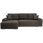 ECKSOFA  in Webstoff Braun  194/280 cm  - Silberfarben/Braun, Design, Kunststoff/Textil (194/280cm) - Carryhome