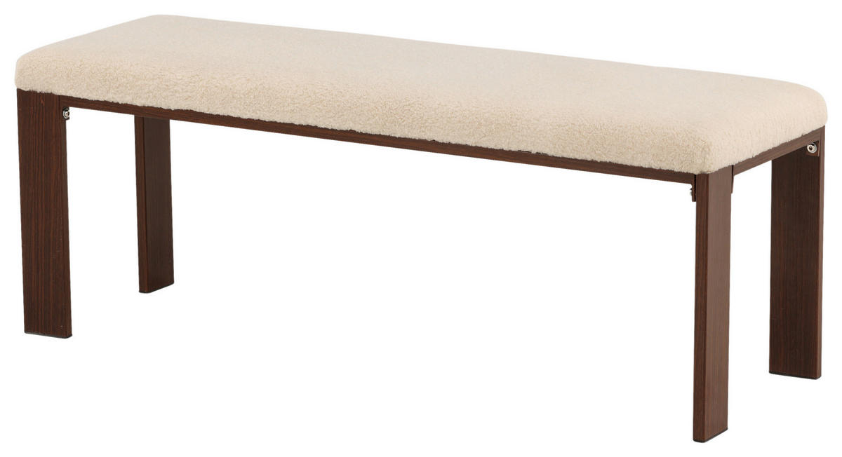 SITZBANK  in 120/50/40 cm  - Walnussfarben/Weiß, Design, Textil/Metall (120/50/40cm) - Livetastic