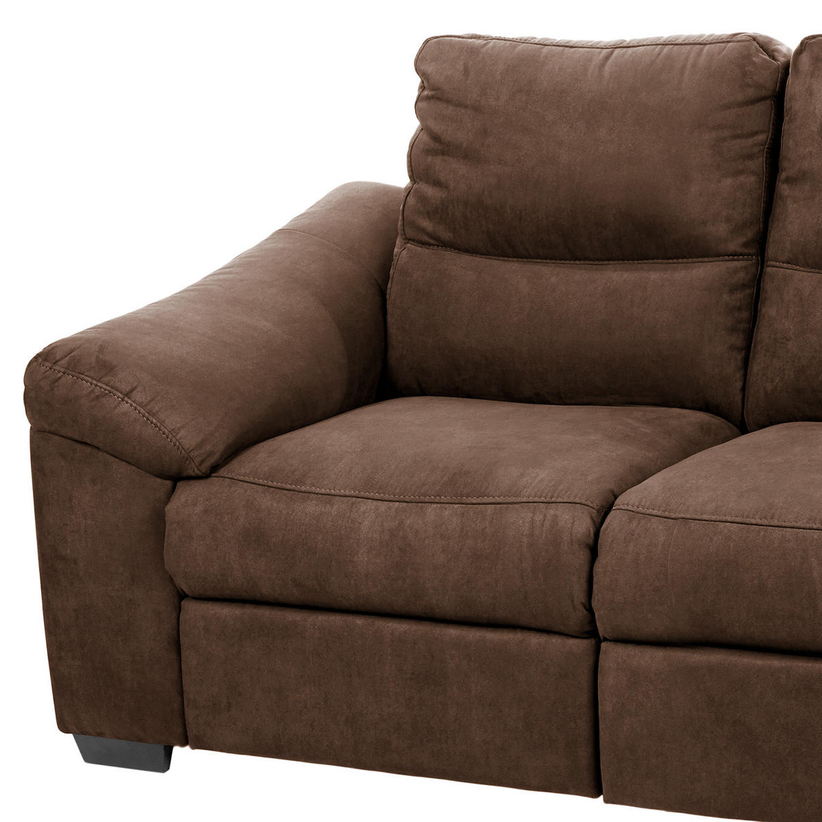 2-SITZER-SOFA Flachgewebe Mokka  - Schwarz/Mokka, Design, Holz/Textil (174/97/97cm) - Livetastic