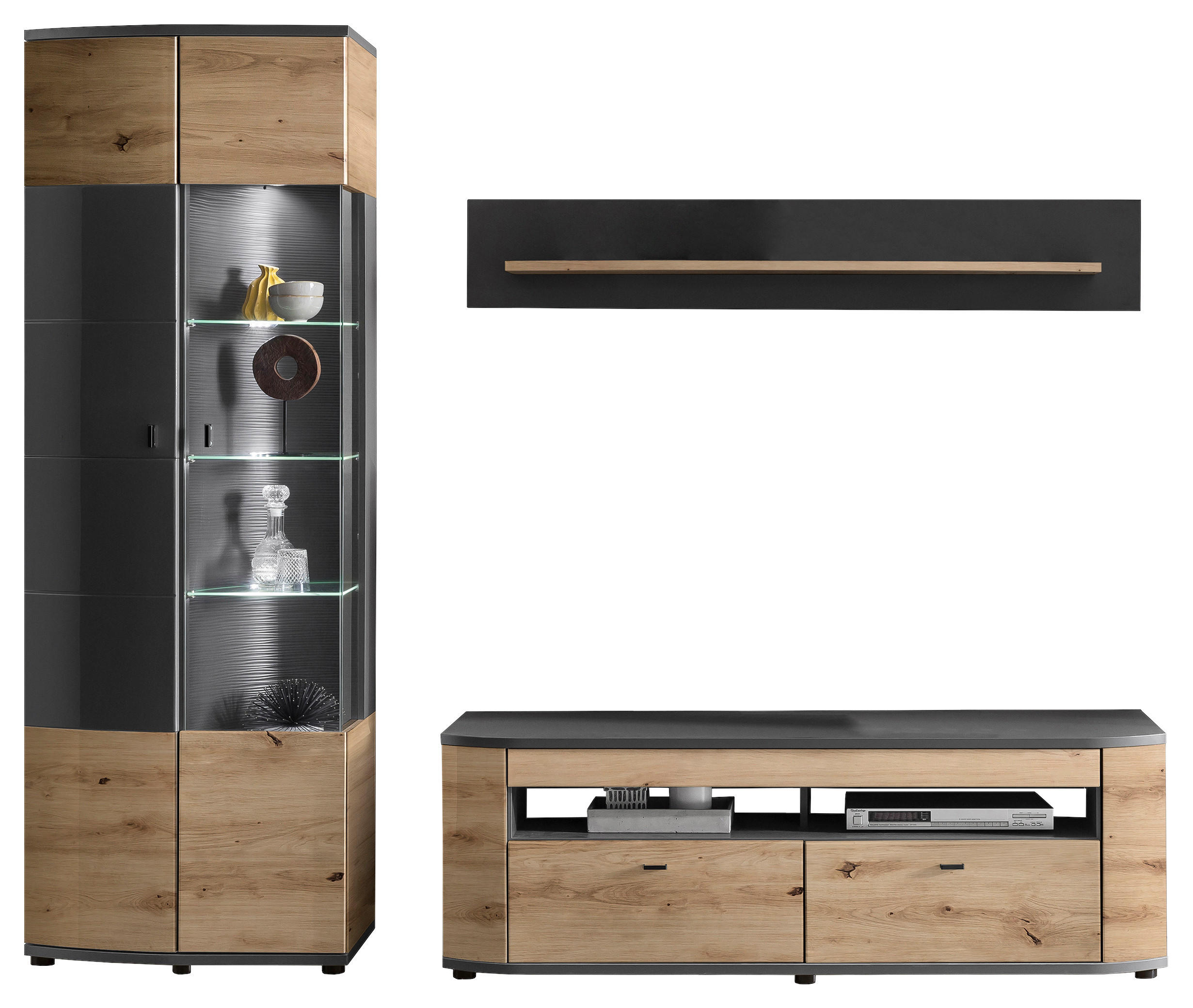 Livetastic OBÝVACIA STENA, hnedá, sivá, dub artisan