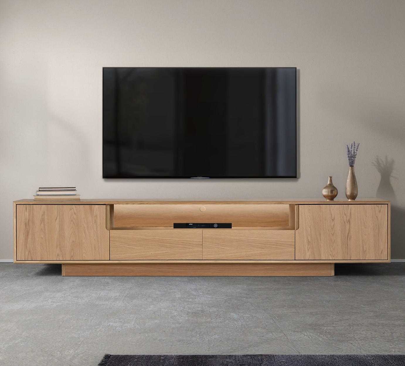 LOWBOARD  in 200/45/40 cm  - Naturfarben/Nickelfarben, Design, Holz/Holzwerkstoff (200/45/40cm) - Livetastic