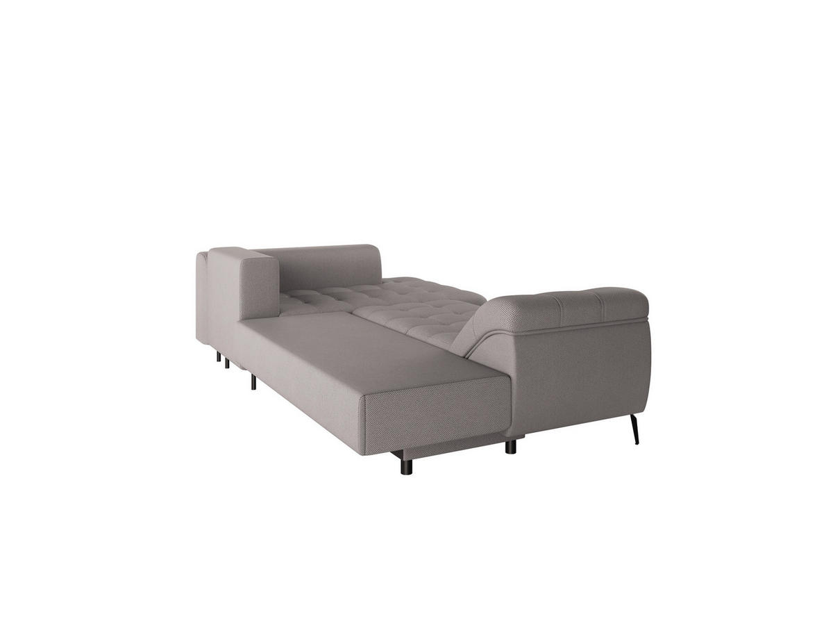Ecksofa inkl. Funktionen in Webstoff Graubraun  - Graubraun/Schwarz, MODERN, Textil/Metall (279/177cm)