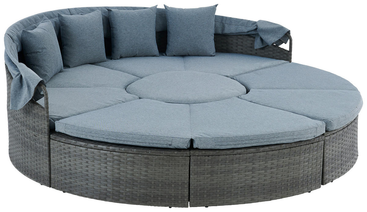 GARTENMUSCHEL Stahl  - Grau, MODERN, Kunststoff/Textil (237/72-150cm) - Ambia Garden