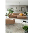 ECKSOFA in Webstoff Orange  279/182 cm  - Schwarz/Orange, KONVENTIONELL, Textil/Metall (279/182cm) - Hom`in
