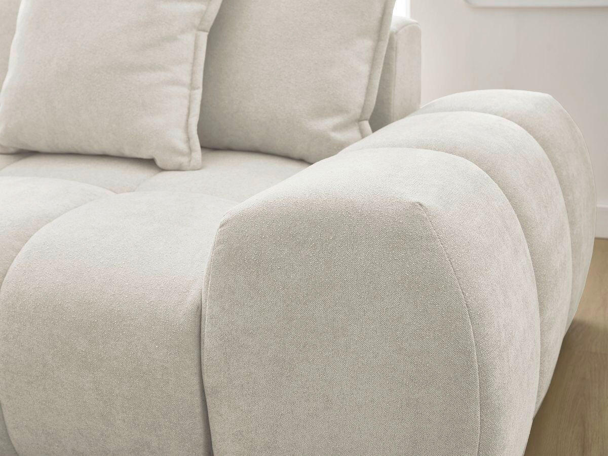 ECKSCHLAFSOFA EVEREST  mit Rücken echt, Armteil links, Armteil rechts Struktur Beige  - Beige/Schwarz, MODERN, Kunststoff/Textil (318/180cm) - Livetastic