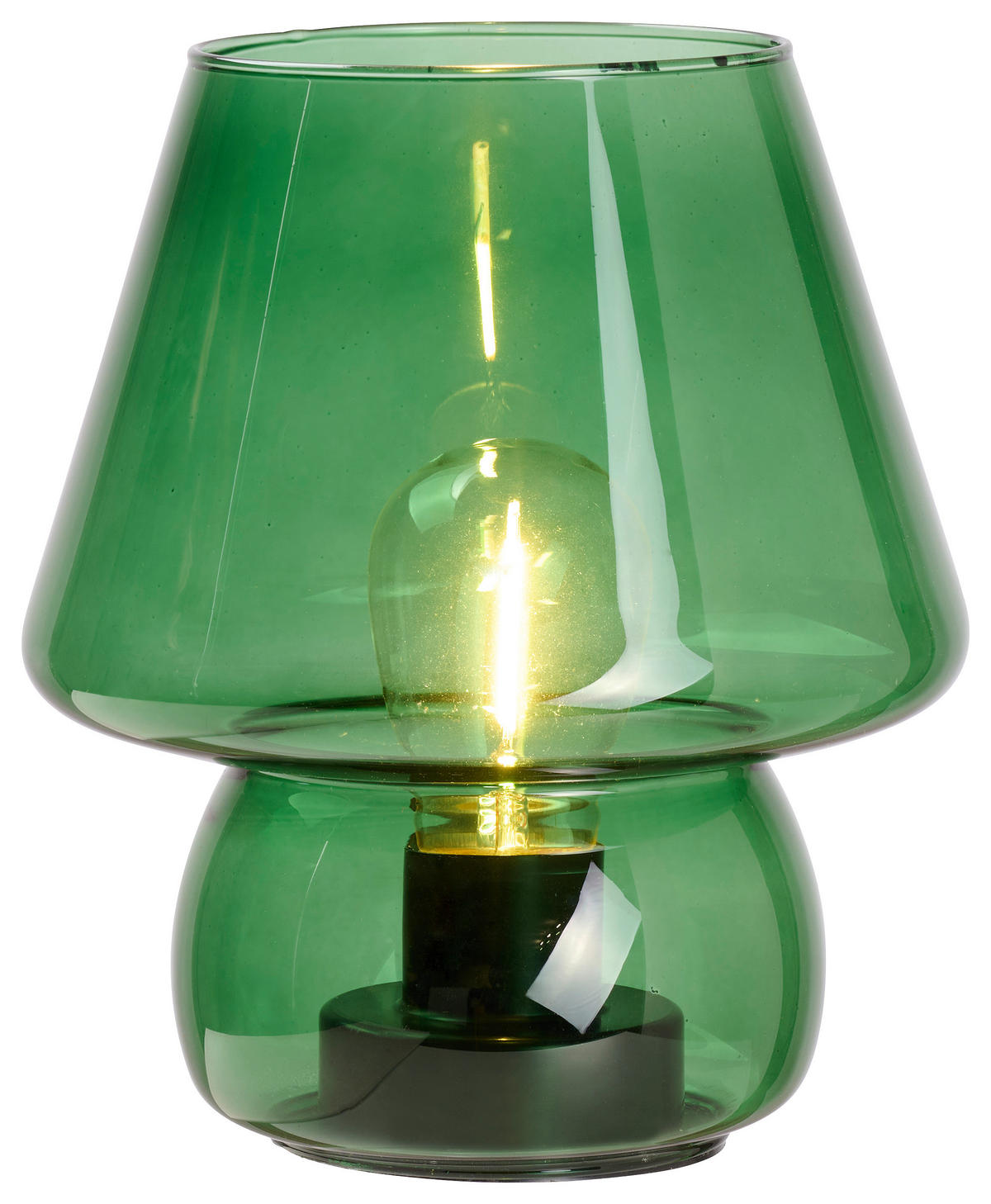 STOLNÁ LED LAMPA, E27, 15/17 cm  - tmavozelená, Trend, plast/sklo (15/17cm) - Ambia Home