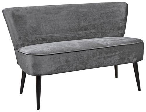 SITZBANK 140/83/75 cm Mikrovelours Grau Holz  - Schwarz/Grau, Trend, Holz/Textil (140/83/75cm) - MID.YOU