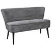 SITZBANK 140/83/75 cm Mikrovelours Grau Holz  - Schwarz/Grau, Trend, Holz/Textil (140/83/75cm) - MID.YOU