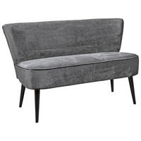SITZBANK 179/83/75 cm Mikrovelours Grau Holz  - Schwarz/Grau, Trend, Holz/Textil (179/83/75cm) - MID.YOU