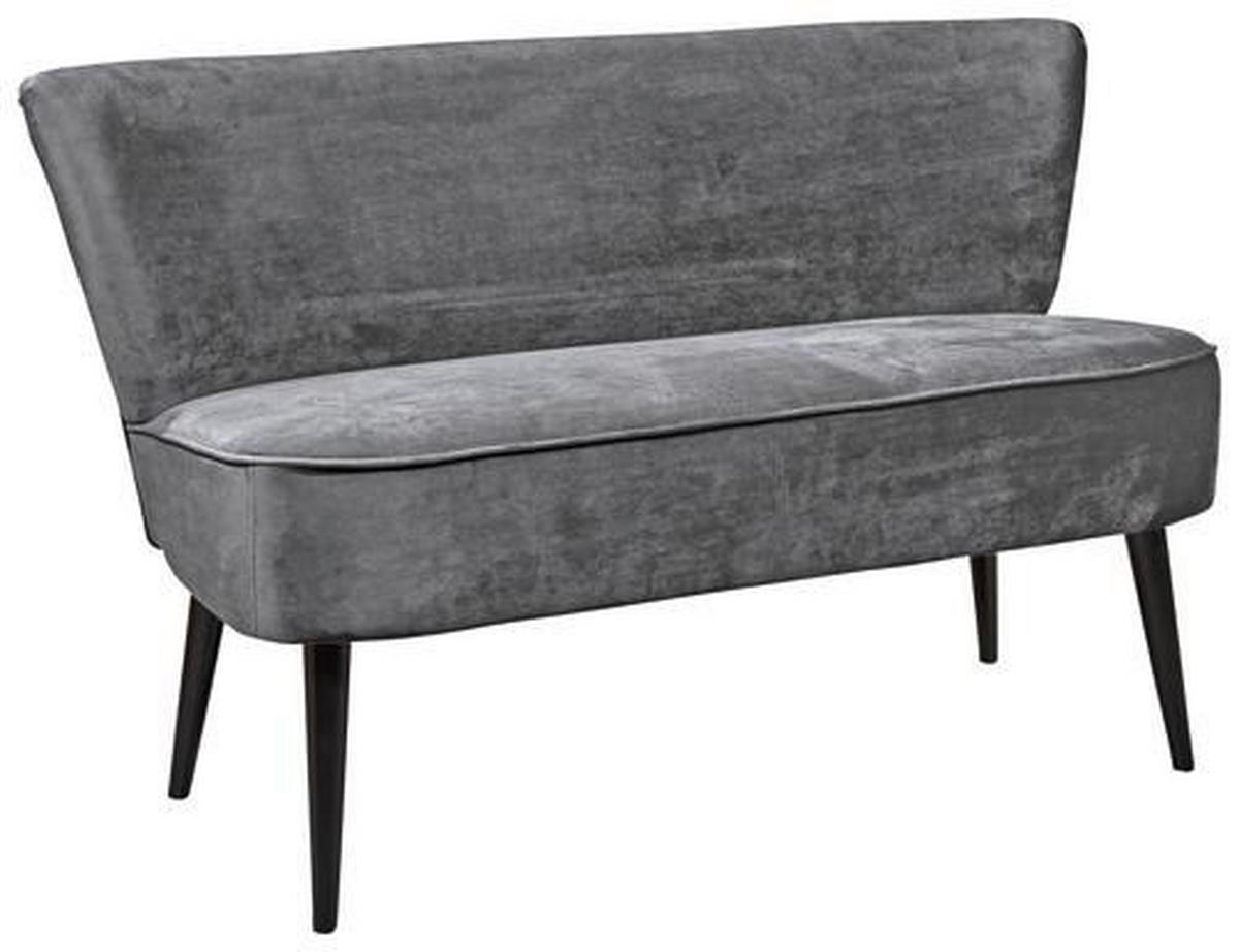 SITZBANK 179/83/75 cm Mikrovelours Grau Holz  - Schwarz/Grau, Trend, Holz/Textil (179/83/75cm) - MID.YOU