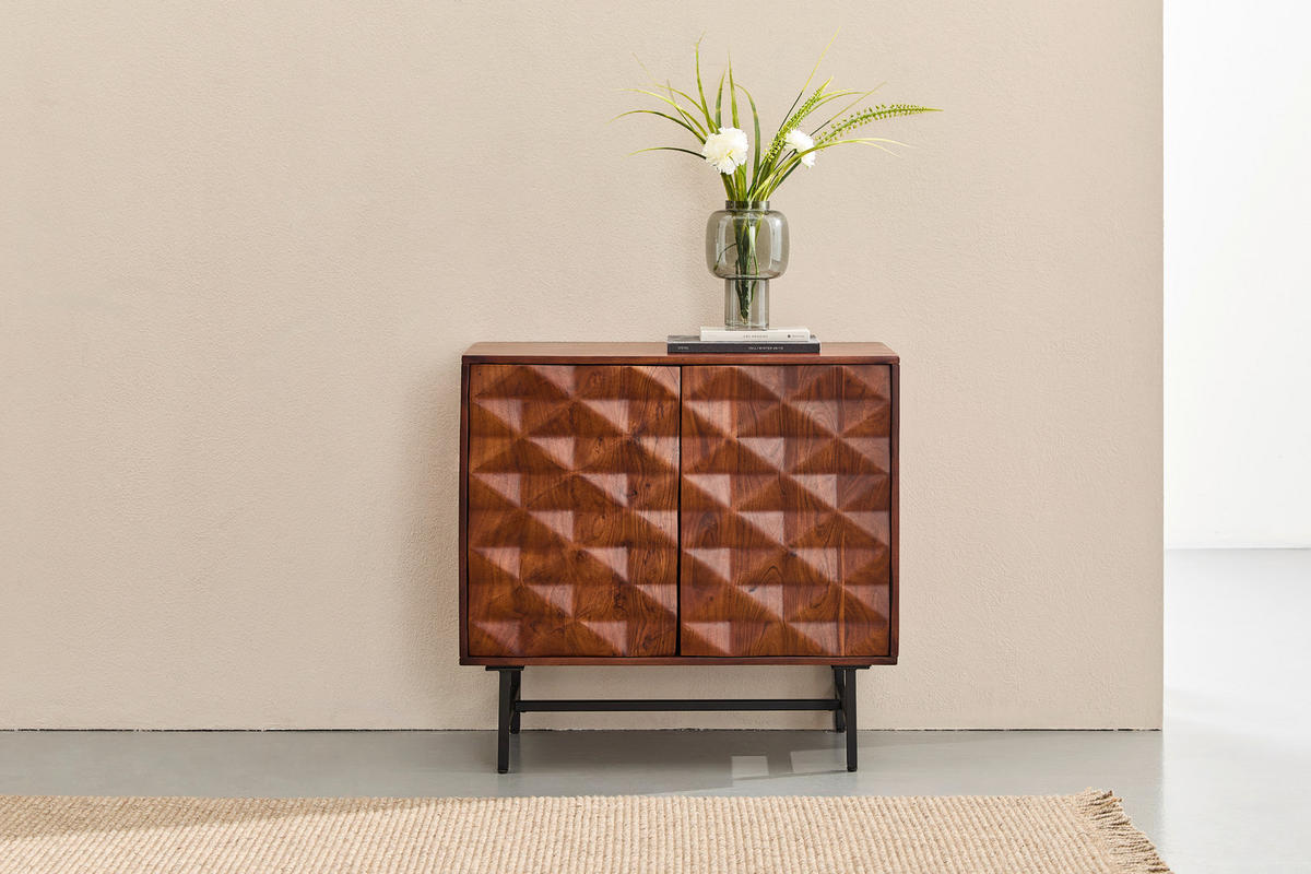 KOMMODE , 85/80/40 cm,  - Schwarz/Braun, KONVENTIONELL, Holz/Kunststoff (85/80/40cm) - Livetastic
