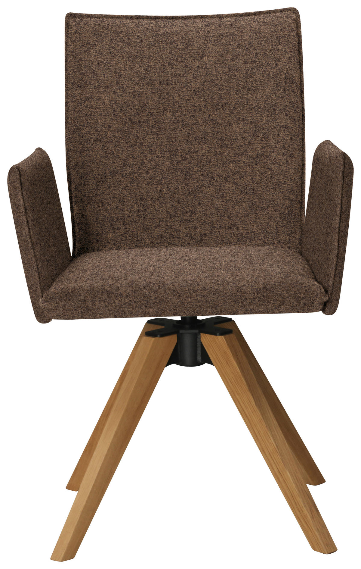 ARMLEHNSTUHL in Holz, Textil Braun, Eichefarben  - Eichefarben/Braun, KONVENTIONELL, Holz/Textil (64/91/61cm) - Moderano