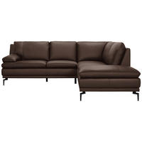 ECKSOFA Braun Echtleder  - Schwarz/Braun, Design, Leder (248/221cm) - MID.YOU