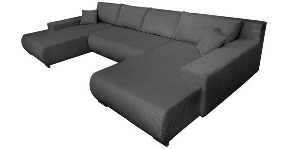 WOHNLANDSCHAFT  in Cord Anthrazit  - Anthrazit/Schwarz, KONVENTIONELL, Textil/Metall (191/351/191cm) - Carryhome