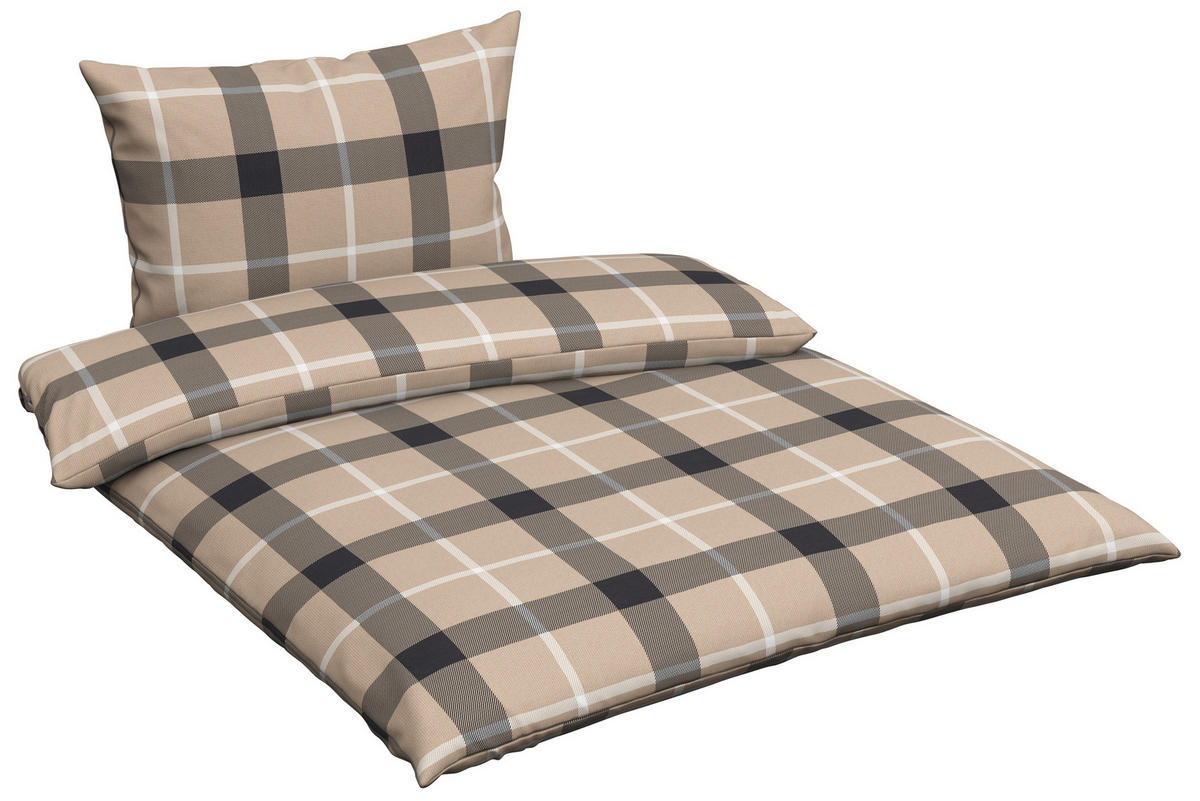 POVLEČENÍ, flanel, antracitová, přírodní barvy, 140/220 cm - přírodní barvy/antracitová, Konvenční, textil (140/220cm) - Esposa