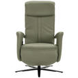 RELAXSESSEL in Leder Olivgrün  - Schwarz/Olivgrün, Design, Leder/Metall (71/112/83cm) - Dieter Knoll