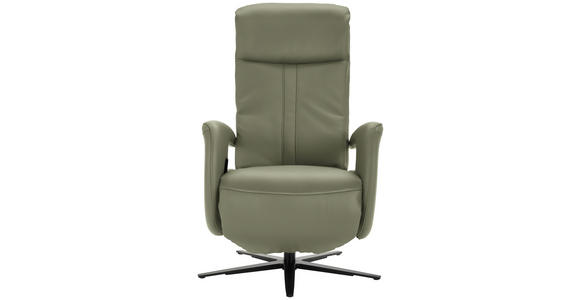 RELAXSESSEL in Leder Olivgrün  - Schwarz/Olivgrün, Design, Leder/Metall (71/112/83cm) - Dieter Knoll