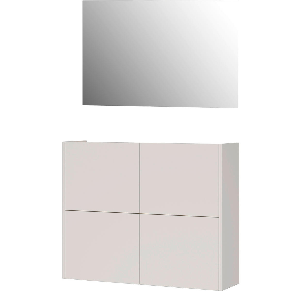 GARDEROBE 2-teilig  in 97/200/27 cm  - Eichefarben/Beige, Design, Holzwerkstoff (97/200/27cm) - Livetastic