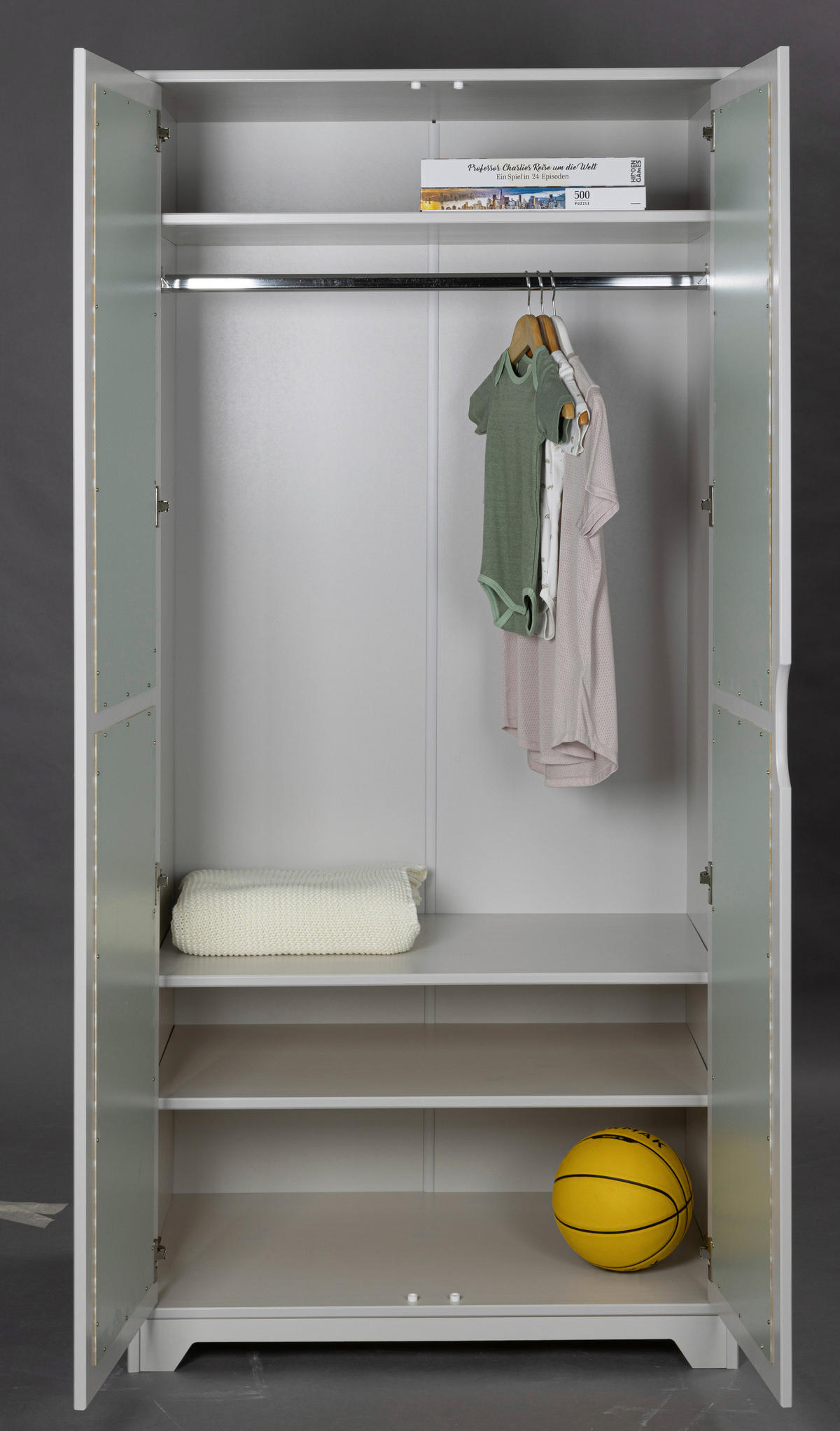DREHTÜRENSCHRANK  in Hellgrau, Salbeigrün  - Salbeigrün/Hellgrau, MODERN, Holz (92/205/59.5cm) - MID.YOU