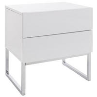 NACHTSCHRANK 50/50/40 cm  - Chromfarben/Weiß, Design, Holzwerkstoff/Metall (50/50/40cm) - Livetastic