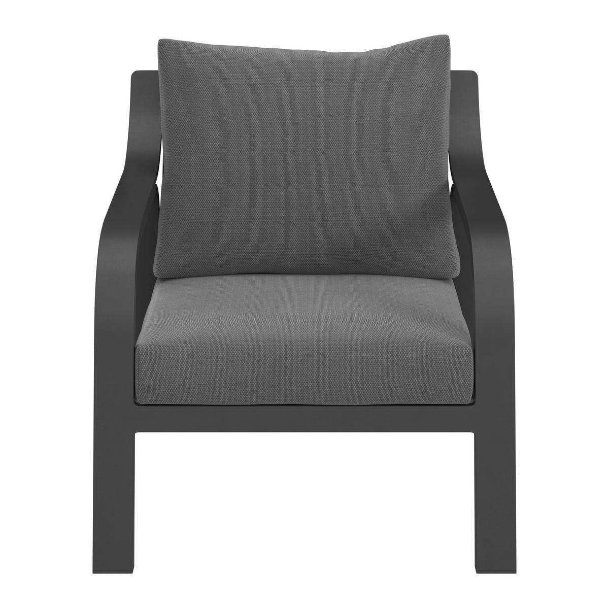 LOUNGESESSEL Grau, Dunkelgrau Aluminium  - Dunkelgrau/Grau, Design, Textil/Metall (74/74.5/79cm) - Amatio