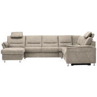 SOFFA i mikrofiber naturfärgad  - aluminiumfärg/naturfärgad, Klassisk, metall/textil (173/330/262cm) - Beldomo System