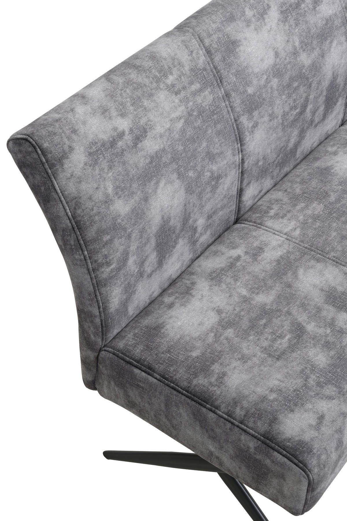 SITZBANK 140/88/67 cm Samt, Mikrofaser Anthrazit  - Anthrazit/Schwarz, MODERN, Textil/Metall (140/88/67cm) - MID.YOU